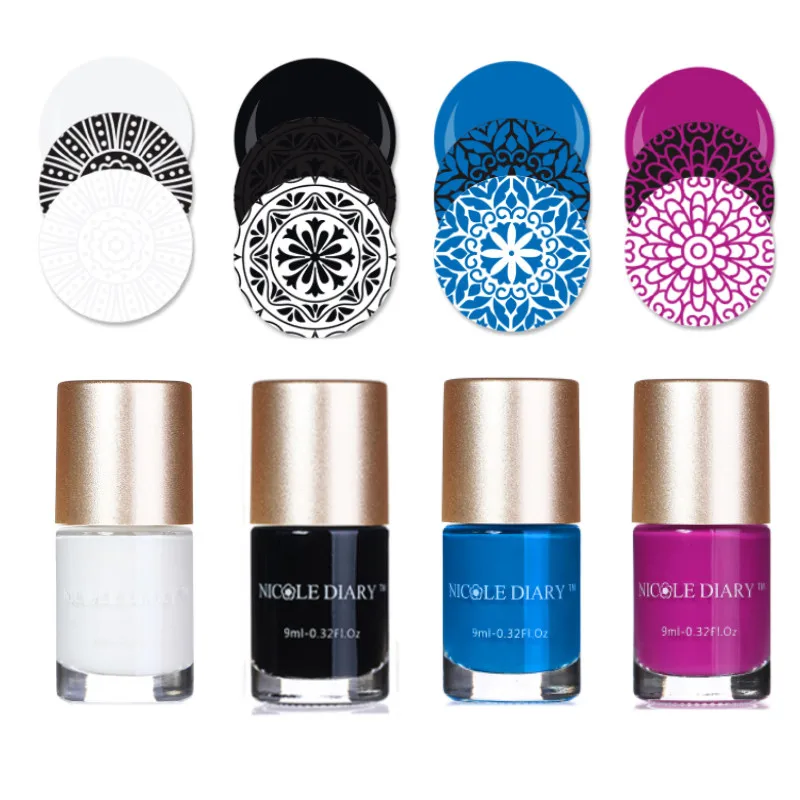 NICOLE DIARY 9ml Nail Stamping Polish 5ml Black Gold Silver Colorful Nail Art Plate Printing Varnish
NICOLE DIARY 9ml Nail Stamping Polish 5ml Black Gold Silver Colorful Nail Art Plate Printing Varnish