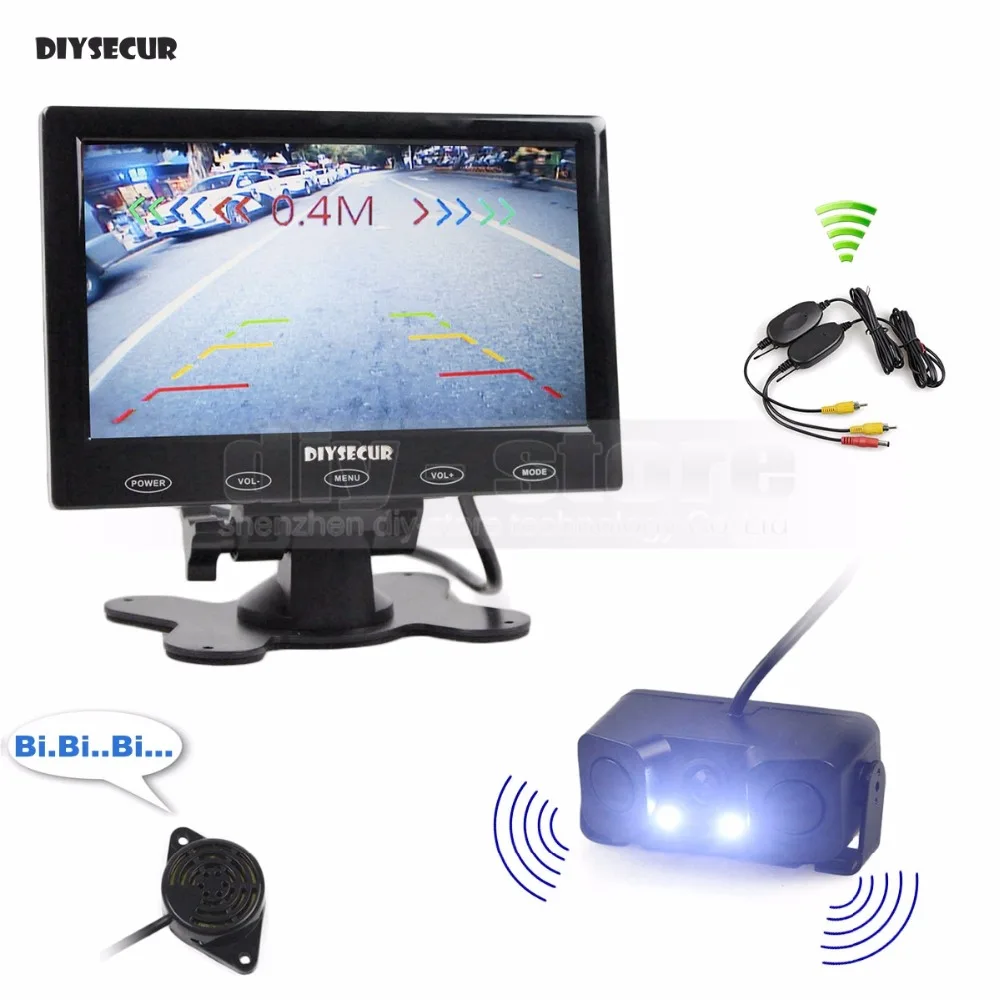 DIYSECUR 7inch Touch Button Ultra-thin Car Monitor + LED Rear View Car Camera Video Parking Radar Sensor Assistance System
DIYSECUR 7inch Touch Button Ultra-thin Car Monitor + LED Rear View Car Camera Video Parking Radar Sensor Assistance System