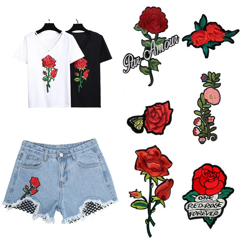 Fashion 1PC Hot Patches Iron-on Sew-on Red Rose Flower Embroidery Patch Paillettes Children Women DIY Clothes Sticker Wedding
Fashion 1PC Hot Patches Iron-on Sew-on Red Rose Flower Embroidery Patch Paillettes Children Women DIY Clothes Sticker Wedding