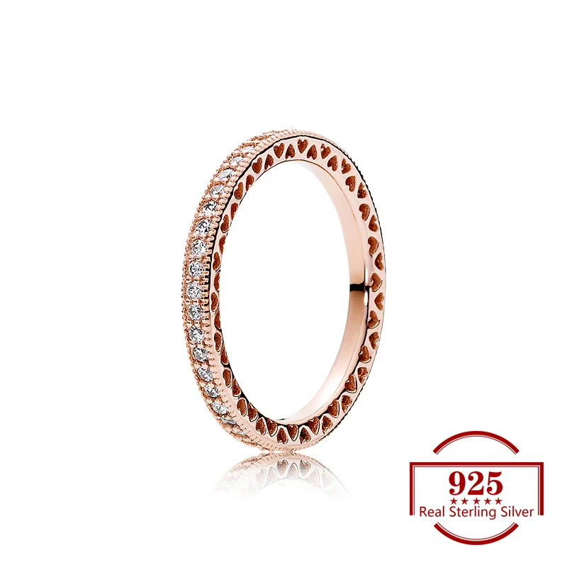 925 Sterling Silver Rose Gold Color Heart-shaped Hollow Zircon Creative Ring Fits Trendy Jewelry Original Ring Women Party Gift
925 Sterling Silver Rose Gold Color Heart-shaped Hollow Zircon Creative Ring Fits Trendy Jewelry Original Ring Women Party Gift