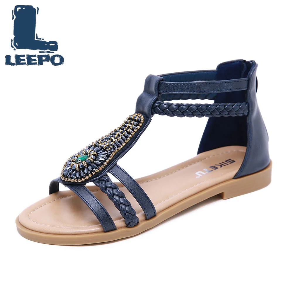 LEEPO Gladiator Shoes Women Gemstone String Bead Peep Toe Flat Sandles Woman Handmade Summer Boho Shoes Fenty Beauty Sandals Zip
LEEPO Gladiator Shoes Women Gemstone String Bead Peep Toe Flat Sandles Woman Handmade Summer Boho Shoes Fenty Beauty Sandals Zip
