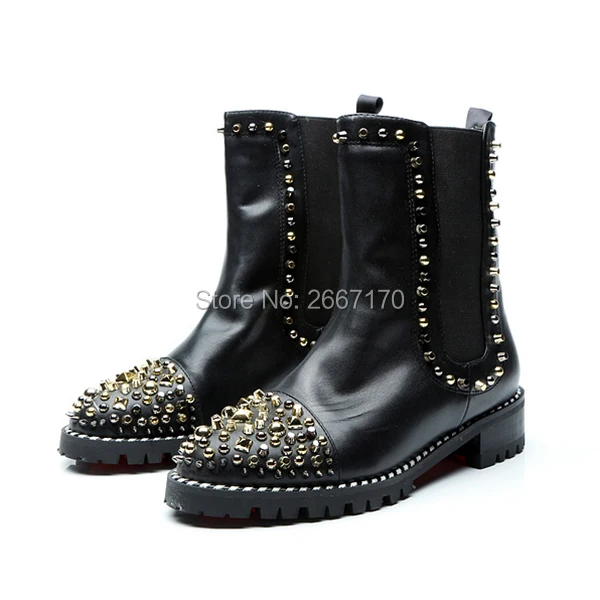 Fashion Celebrity Black Leather Ladies Shoes Chunky Heel Botas Feminina Round Toe Stone Studded Women Slip On Rivet Ankle Boots
Fashion Celebrity Black Leather Ladies Shoes Chunky Heel Botas Feminina Round Toe Stone Studded Women Slip On Rivet Ankle Boots