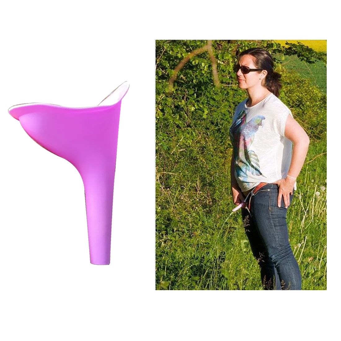 

New Design Women Urinal Outdoor Travel Camping Portable Female Urinal Soft Silicone Urination Device Stand Up & Pee
