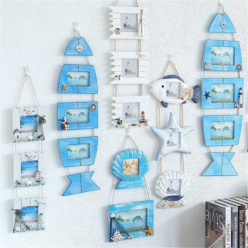 Mediterranean Wall Decoration Wooden Photo Frame Three-link Pictures Frame Starfish Shell Craft Kids Room Decoration Accessories
Mediterranean Wall Decoration Wooden Photo Frame Three-link Pictures Frame Starfish Shell Craft Kids Room Decoration Accessories