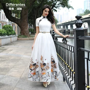 DF embroidery dress xxxl women printed flowers Qipao short sleeve mandarin collar dress ball gown summer high quality 6046
DF embroidery dress xxxl women printed flowers Qipao short sleeve mandarin collar dress ball gown summer high quality 6046
