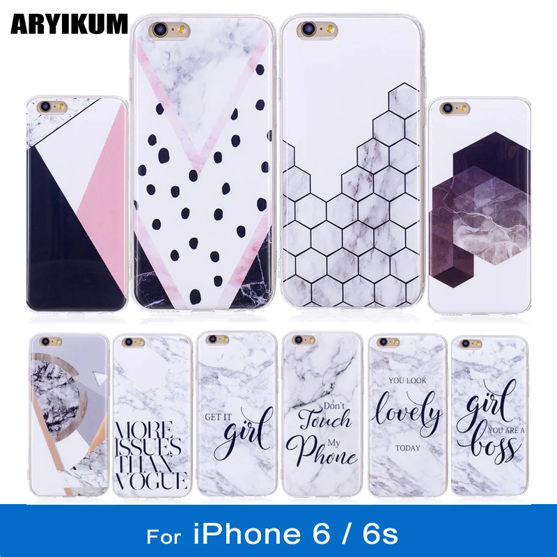 ARYIKUM Phone Cases For iPhone 6 S Silicone Case i phone 6S Marble Accessories Coque Cover iphon6 ipone 6s Capinhas |