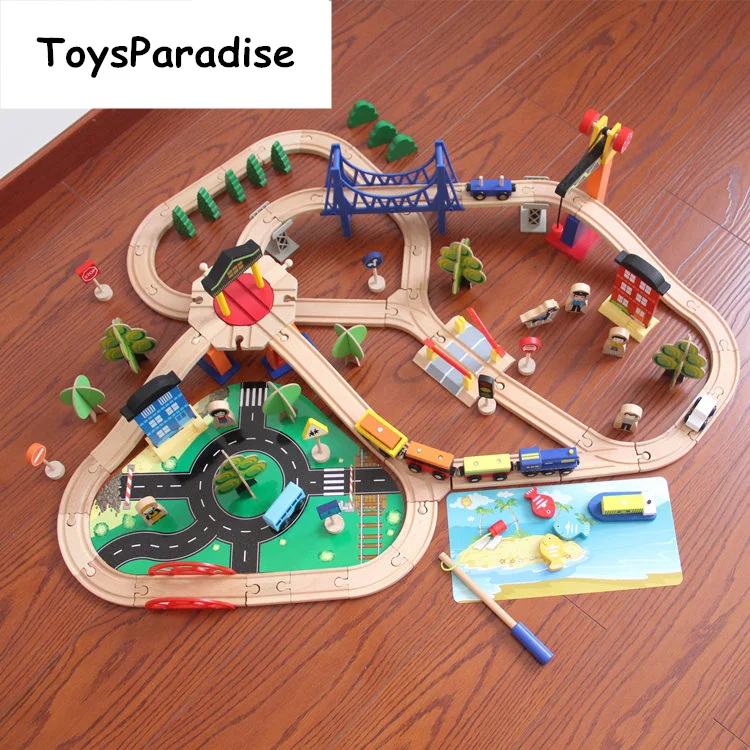 Baby Toys Korea 108Pcs Train Track Wooden Toys For Kids Assembling Blocks Wooden Railway Cars Orbit Child Educational Gift
Baby Toys Korea 108Pcs Train Track Wooden Toys For Kids Assembling Blocks Wooden Railway Cars Orbit Child Educational Gift