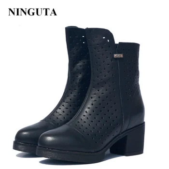 NINGUTA hollow leather autumn ankle boots for women high heels black shoes woman
NINGUTA hollow leather autumn ankle boots for women high heels black shoes woman