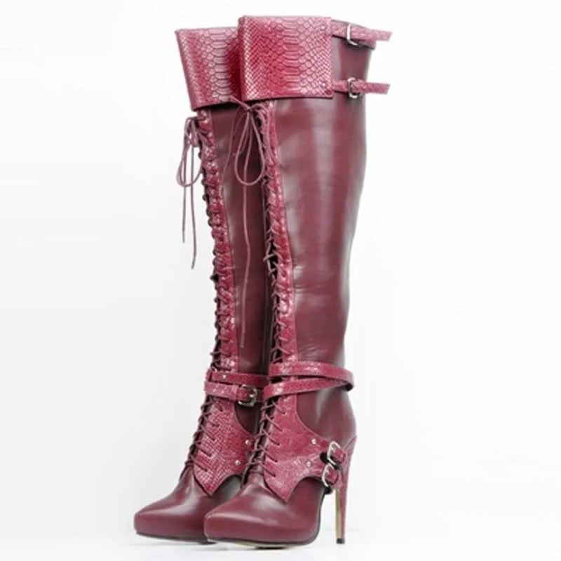 Roman Style Cross-Tied Women Thigh High Crotch Boots Snake Prints Leather Patchwork Winter High Heels Shoes Woman Over Knee Boot
Roman Style Cross-Tied Women Thigh High Crotch Boots Snake Prints Leather Patchwork Winter High Heels Shoes Woman Over Knee Boot