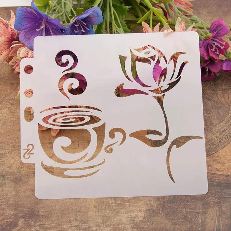 Cup Coffee Flower Sticker Painting Stencils for Diy Scrapbooking Stamps Home Decor Paper Card Template Decoration Album Crafts
Cup Coffee Flower Sticker Painting Stencils for Diy Scrapbooking Stamps Home Decor Paper Card Template Decoration Album Crafts