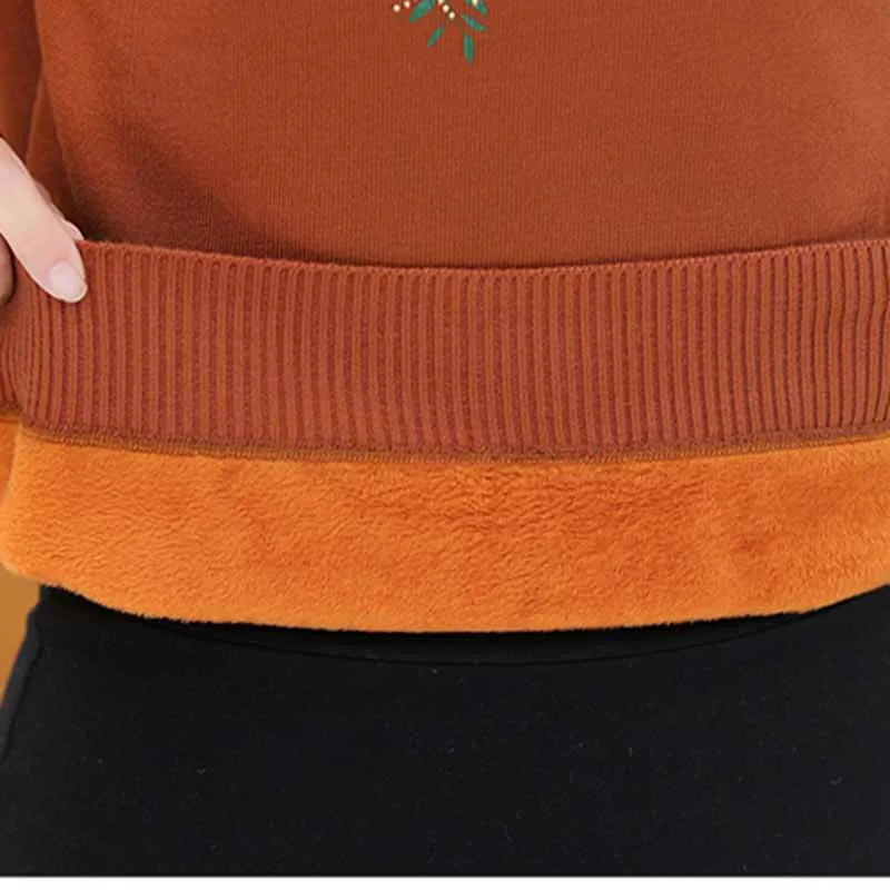 Winter Knitted Sweater New Elegant Women Tops Printed Velvet Thick Warm Sweater Large size Casual Middle aged Women TOPS OK778
Winter Knitted Sweater New Elegant Women Tops Printed Velvet Thick Warm Sweater Large size Casual Middle aged Women TOPS OK778