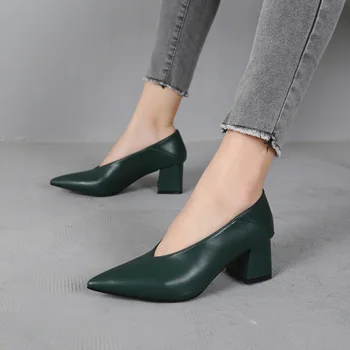 Women's shoes tip head high heels spring Large size Crude heel Work Ladies Shoes Heels women pumps Tacones Mujer
Women's shoes tip head high heels spring Large size Crude heel Work Ladies Shoes Heels women pumps Tacones Mujer