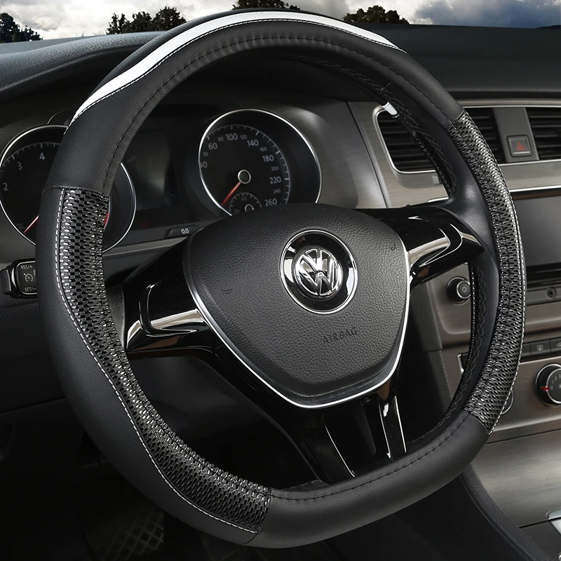 KKYSYELVA D Shape Steering-Wheel Black Auto Car Steering Wheel Cover Leather 38CM wheel cover Interior accessories
KKYSYELVA D Shape Steering-Wheel Black Auto Car Steering Wheel Cover Leather 38CM wheel cover Interior accessories