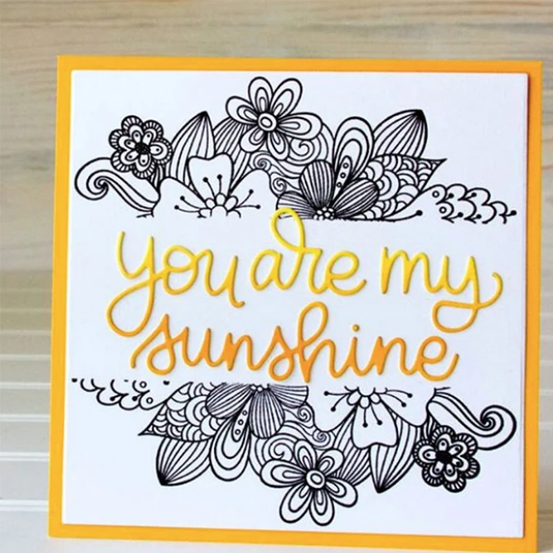 Sentence "you are my sunshine" Metal Cutting Dies New Stencils for DIY Scrapbooking DIY Paper Cards Craft Making Decoration
Sentence "you are my sunshine" Metal Cutting Dies New Stencils for DIY Scrapbooking DIY Paper Cards Craft Making Decoration