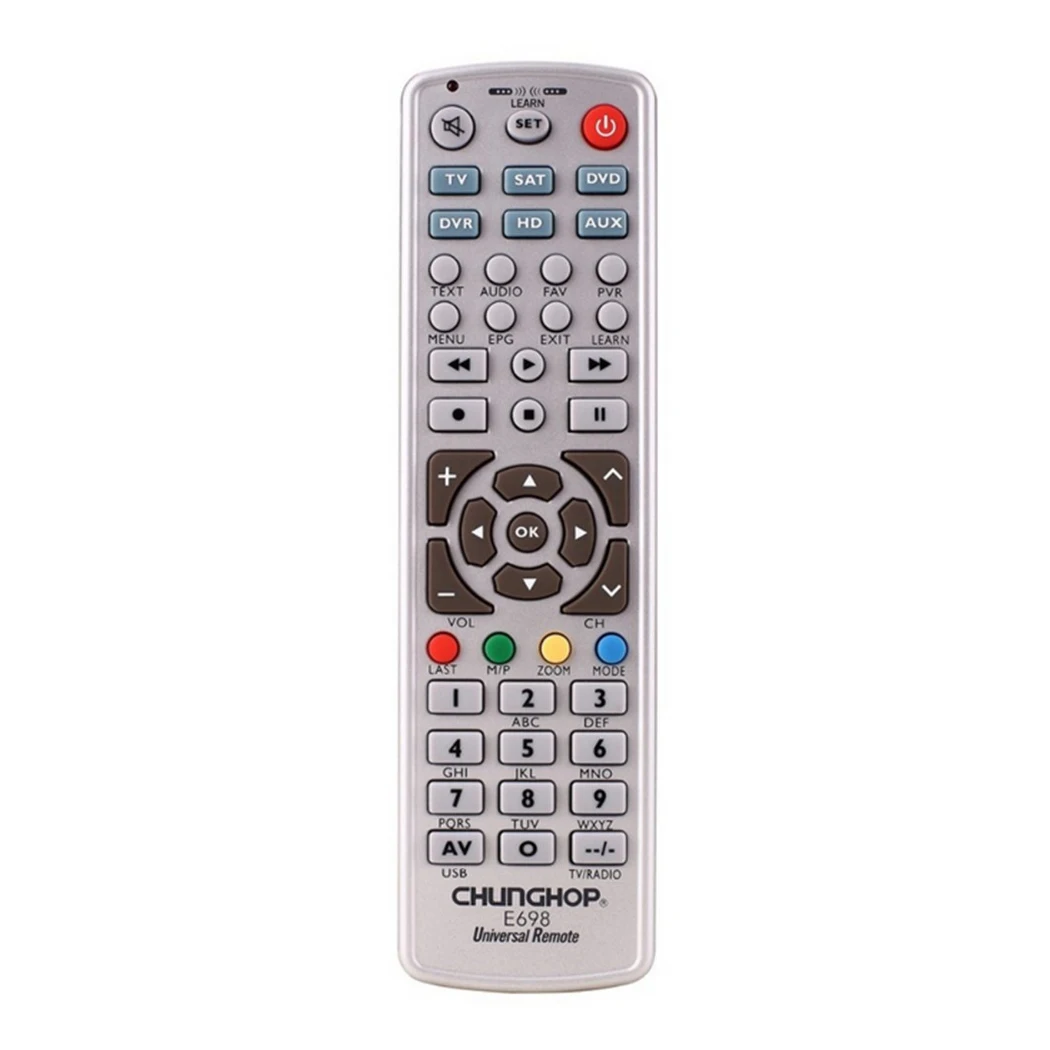 CHUNGHOP 1PCS E698 Combinational remote control learn remote for TV SAT DVD CBL AUX
CHUNGHOP 1PCS E698 Combinational remote control learn remote for TV SAT DVD CBL AUX