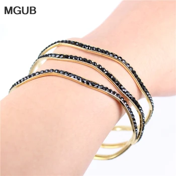 Two styles Classic black or white full crystal Bangles stainless steel jewelry 3 pieces/set handmade crystal Free shippingLH237
Two styles Classic black or white full crystal Bangles stainless steel jewelry 3 pieces/set handmade crystal Free shippingLH237