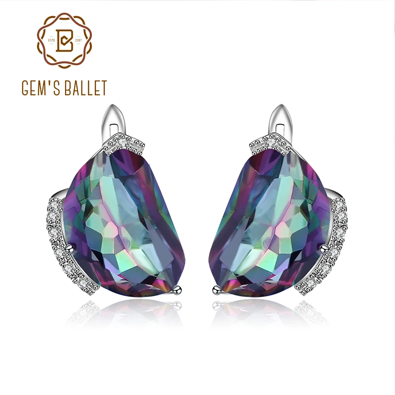 GEM'S BALLET Natural Rainbow Mystic Quartz Stud Earrings Solid 925 Sterling Silver Gemstone Earrings Fine Jewelry For Women
GEM'S BALLET Natural Rainbow Mystic Quartz Stud Earrings Solid 925 Sterling Silver Gemstone Earrings Fine Jewelry For Women
