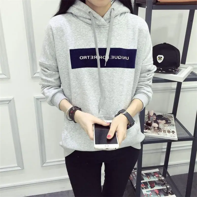 Casual Lady Long Sleeve Hoodies 2018 New Winter Hoodie Thicken Plus Velvet Lady Fashion Letter Print Harajuku Sweatshirt Coat
Casual Lady Long Sleeve Hoodies 2018 New Winter Hoodie Thicken Plus Velvet Lady Fashion Letter Print Harajuku Sweatshirt Coat