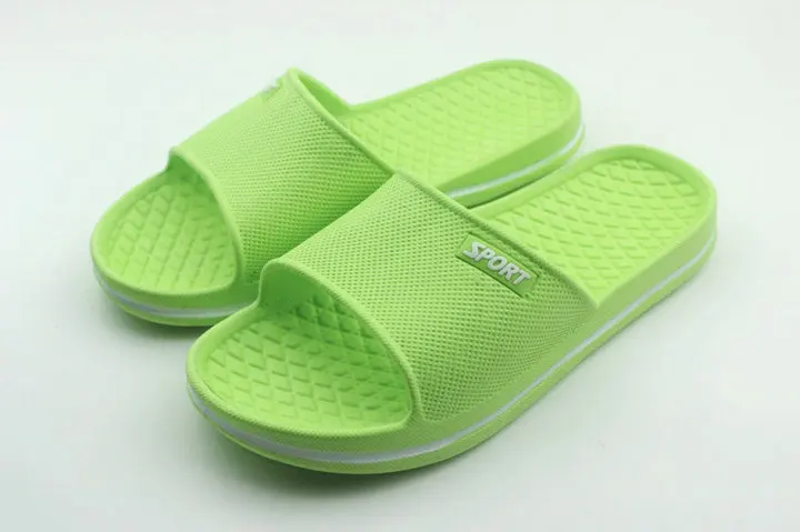 Summer Pure Color Lovers Household Disposable Bath Slippers Spa Hotel Slippers Bathroom Anti-skid Mens And Womens Soft Slide Slippers (32)