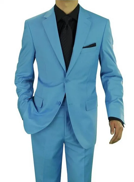 

Custom Made New Style Groom Tuxedos Blue Best Man Notch Lapel Groomsmen Men's Wedding Suits Bridegroom ( jacket+Pants+tie)