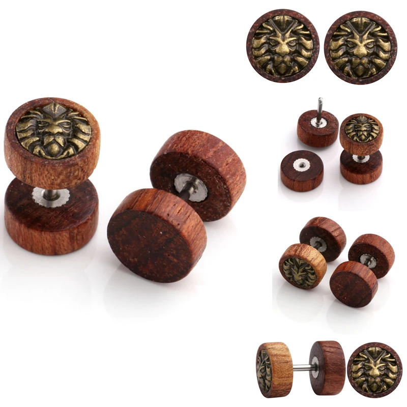 JOVIVI Sono Wood Lion Head Cheater Fake Ear Plugs Gauges 10mm Illusion Screw Stud Earrings Double Side Barbell Earrings Jewelry
JOVIVI Sono Wood Lion Head Cheater Fake Ear Plugs Gauges 10mm Illusion Screw Stud Earrings Double Side Barbell Earrings Jewelry