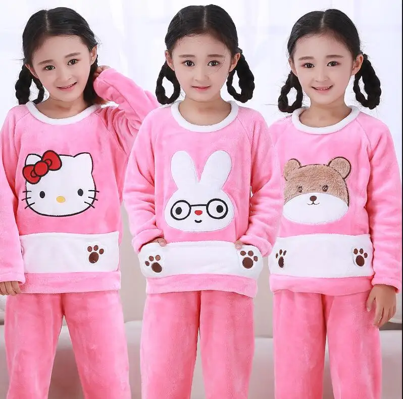 Winter Kids Flannel pajamas set Children Warm Coral Fleece Nighties Cartoon Sleepwear Girls long sleeved Lounge Homewear HONG04
Winter Kids Flannel pajamas set Children Warm Coral Fleece Nighties Cartoon Sleepwear Girls long sleeved Lounge Homewear HONG04