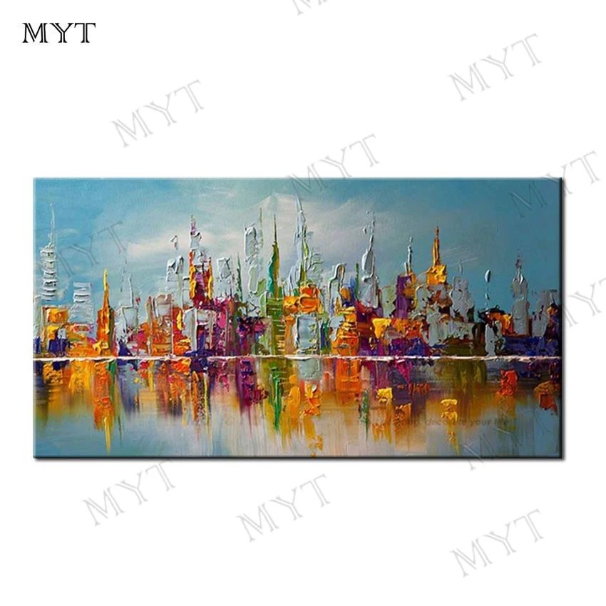 MYT Hand-painted Modern Home Decor Room Hall Wall art Picture Canvas Art Painting Thick Colors Uframed | Дом и сад