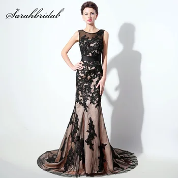 Plus Size Black Lace Appliques Long Mermaid Evening Dresses 2018 Tulle O-Neck Court Train Formal Women Prom Party Gowns SD325
Plus Size Black Lace Appliques Long Mermaid Evening Dresses 2018 Tulle O-Neck Court Train Formal Women Prom Party Gowns SD325