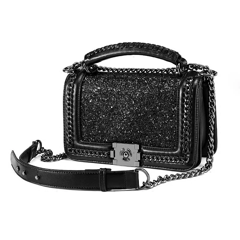 

KYYSLO PU Luxury Women's Bag Handbag diamond rhombic tide Chain Shoulder Bag mini portable small square Bag Crossbody Bag