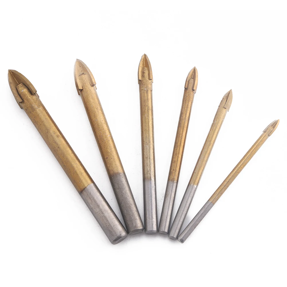 6pcs Titanium Plating Tungsten Carbide Ceramic Tile Glass Marble Drill Set Cross Spear Head 4/5/6/8/10/12mm
6pcs Titanium Plating Tungsten Carbide Ceramic Tile Glass Marble Drill Set Cross Spear Head 4/5/6/8/10/12mm