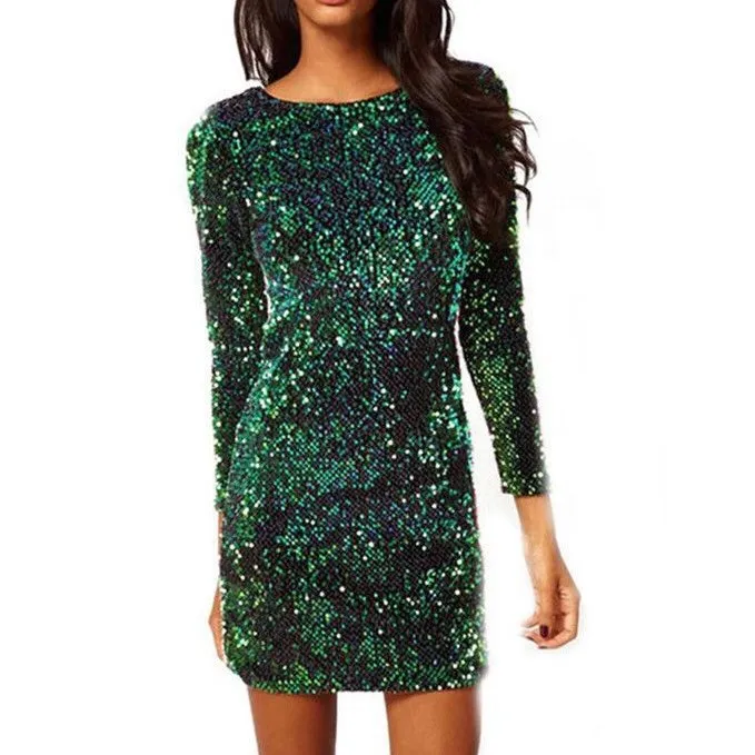 Autumn Women Sexy Sequin Glitter Dress Long Sleeve Bodycon Party Dress O-neck Mini Sexy Club Dresses
Autumn Women Sexy Sequin Glitter Dress Long Sleeve Bodycon Party Dress O-neck Mini Sexy Club Dresses