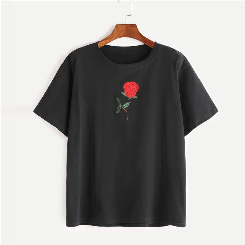 Feitong 2019 Harajuku Embroidery Rose O-Neck Women's T shirts Casual Tee Tops Summer Short Sleeve Female Women Clothing blusas
Feitong 2019 Harajuku Embroidery Rose O-Neck Women's T shirts Casual Tee Tops Summer Short Sleeve Female Women Clothing blusas