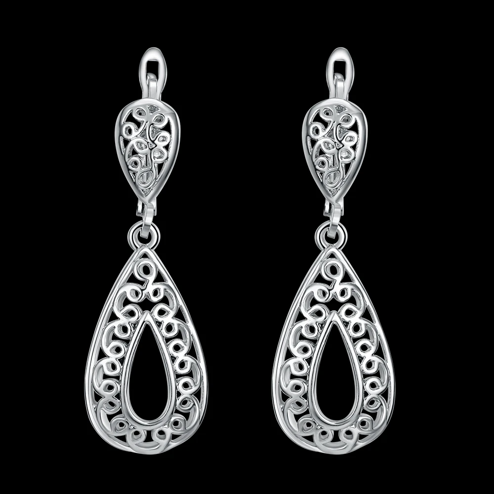 New Promotional Hollow Pattern Design Silver Color Fashion Drop Earrings Charm Women's Fine Drop Earrings fit Wedding Party
New Promotional Hollow Pattern Design Silver Color Fashion Drop Earrings Charm Women's Fine Drop Earrings fit Wedding Party