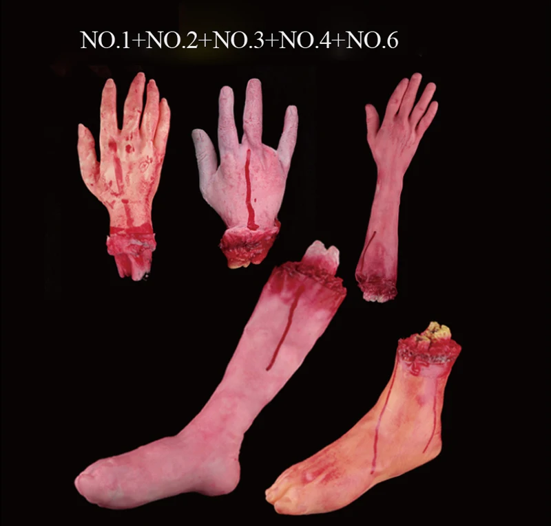 Cosplay&ware 1pcslot Halloween Prop Horrible Broken Limbs Fingers Legs Arm Feet Latex Tricky Toys Party Decorations 30 Cosplay&ware 1pcslot Halloween Prop Horrible Broken Limbs Fingers Legs Arm Feet Latex Tricky Toys Party Decorations -Cosplayware Store