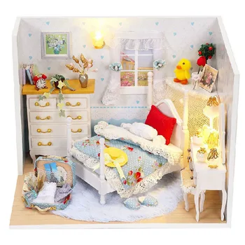 Wooden Dollhouse Furniture Lights Kits Miniature Princess Children Bedroom DIY Doll House Craft Puzzle Model Birthday Xmas Gift
Wooden Dollhouse Furniture Lights Kits Miniature Princess Children Bedroom DIY Doll House Craft Puzzle Model Birthday Xmas Gift