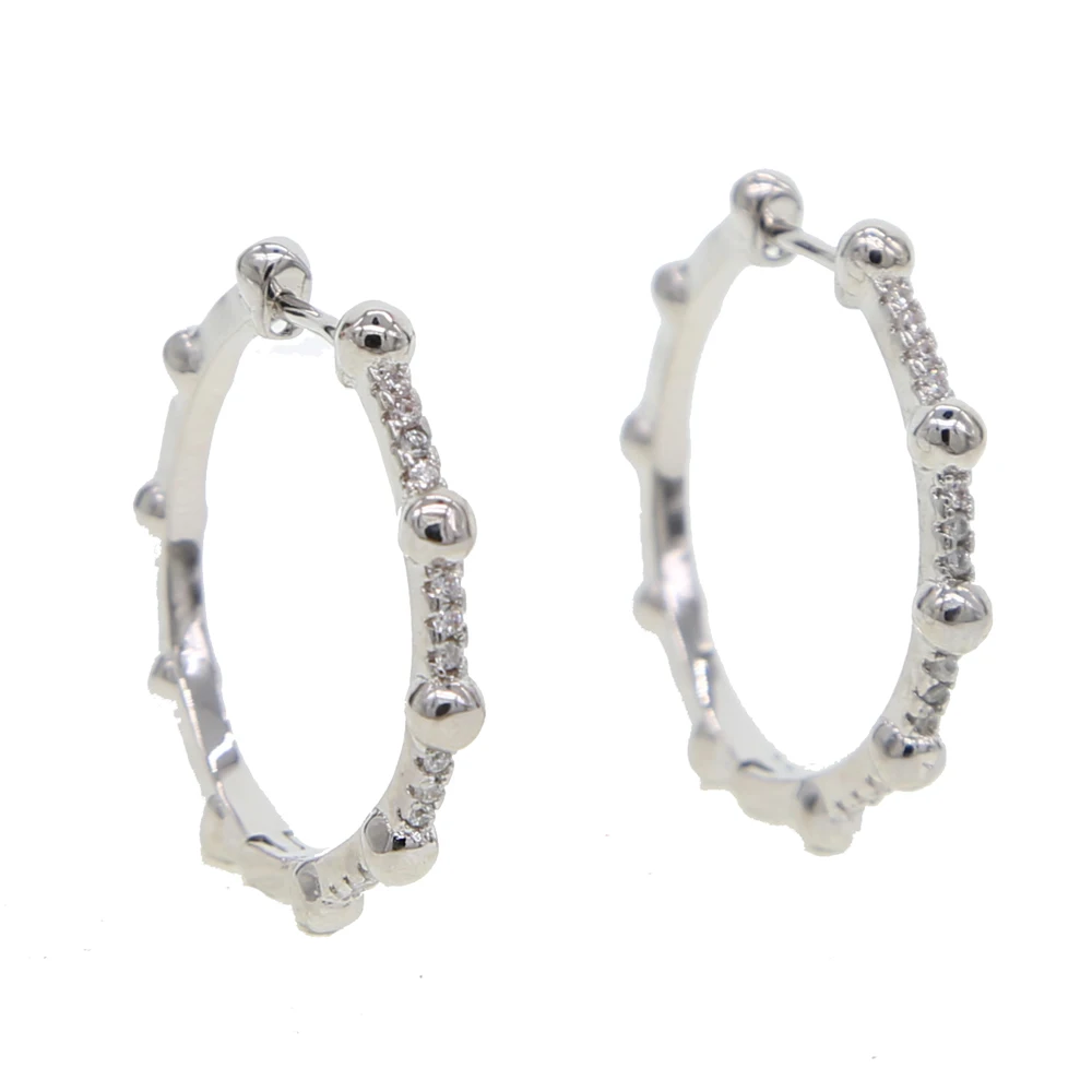 fashion trend hoop earring gold ball bead cz paved band classic women lady Huggie hoops 2019 new arrived
fashion trend hoop earring gold ball bead cz paved band classic women lady Huggie hoops 2019 new arrived