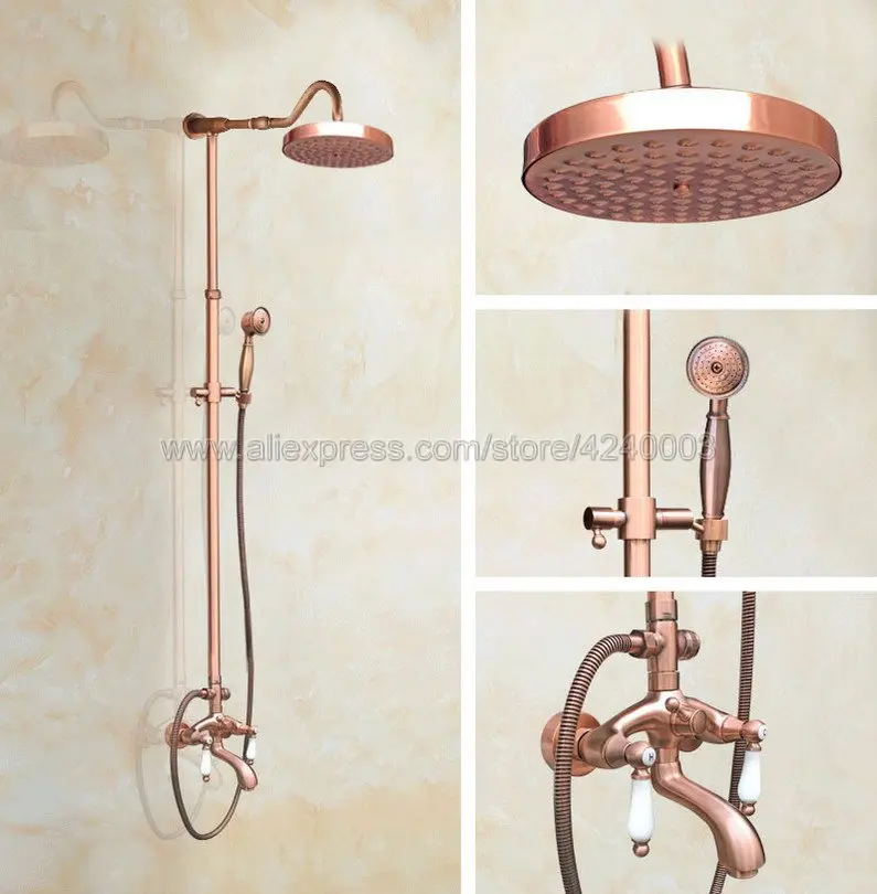 Antique Red Copper Shower Faucet Wall Mount Rain Shower Set Faucet Bathroom Dual Handheld Bathtub Mixer Tap Krg627
Antique Red Copper Shower Faucet Wall Mount Rain Shower Set Faucet Bathroom Dual Handheld Bathtub Mixer Tap Krg627