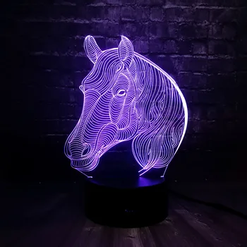 Creative Animal 3D Horse Head 7 Color USB Charge LED Room Baby Sleep Table Decor Night Lamp Friends Kids Birthday Holiday lamp 
Creative Animal 3D Horse Head 7 Color USB Charge LED Room Baby Sleep Table Decor Night Lamp Friends Kids Birthday Holiday lamp