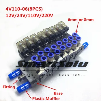 Free shipping 4V110-06 x8 Solenoid Air Valve Set 5port 2position 1/8" BSP Connected Base Muffler Fitting
Free shipping 4V110-06 x8 Solenoid Air Valve Set 5port 2position 1/8" BSP Connected Base Muffler Fitting