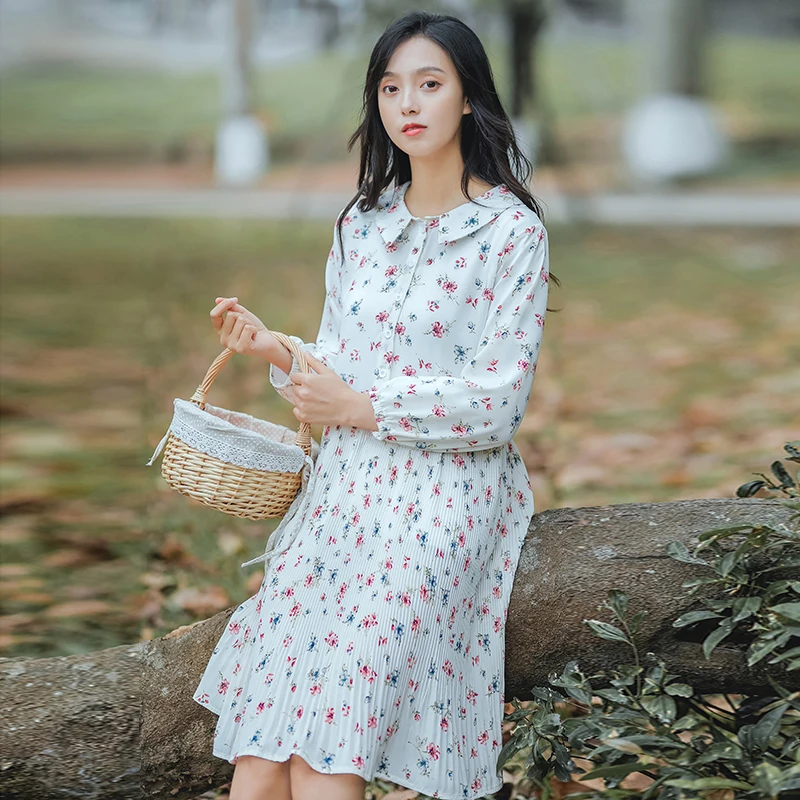 Japanese Mori Girl Summer Dress Autumn Vestidos Women Peter Pan Collar Floral Print Chiffon Dresses M-XXXL
Japanese Mori Girl Summer Dress Autumn Vestidos Women Peter Pan Collar Floral Print Chiffon Dresses M-XXXL
