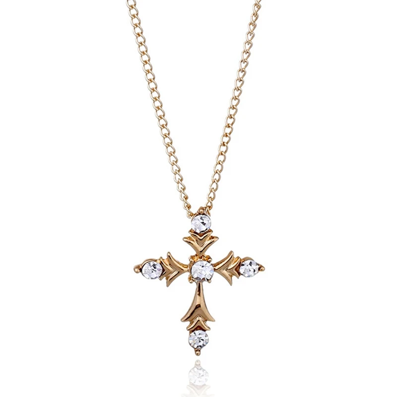 Gold Color Necklace Jewelry Women Wedding Fashion Cross Crystal Zircon Stone Pendant Necklace Christmas Gift
Gold Color Necklace Jewelry Women Wedding Fashion Cross Crystal Zircon Stone Pendant Necklace Christmas Gift