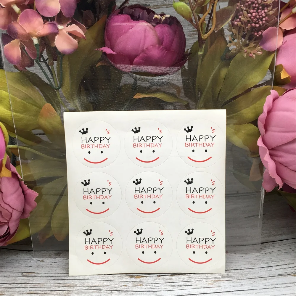 60Pcs Happy Birthday Circle Smile Face Crown Handmade Cake Packaging Sealing Label Sticker Baking DIY Gift Box Stickers
60Pcs Happy Birthday Circle Smile Face Crown Handmade Cake Packaging Sealing Label Sticker Baking DIY Gift Box Stickers