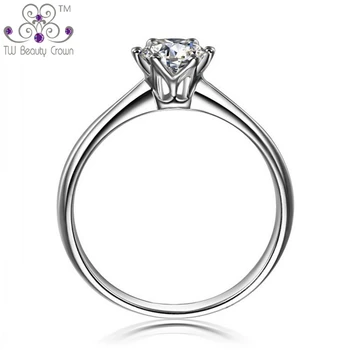 1 Pc 1 Carat Real 925 Sterling Silver Eternal 6 Prongs Classic Design Clear Cubic Zircon Wedding Rings For Woman Fashion Jewelry
1 Pc 1 Carat Real 925 Sterling Silver Eternal 6 Prongs Classic Design Clear Cubic Zircon Wedding Rings For Woman Fashion Jewelry
