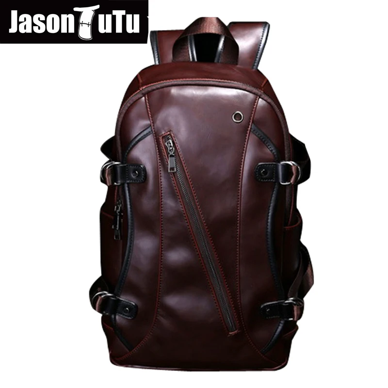 men backpacks Crazy horse leather 14-inch computer backpack bag Students school bag color coffee 45*26*10cm mochila B138 
men backpacks Crazy horse leather 14-inch computer backpack bag Students school bag color coffee 45*26*10cm mochila B138