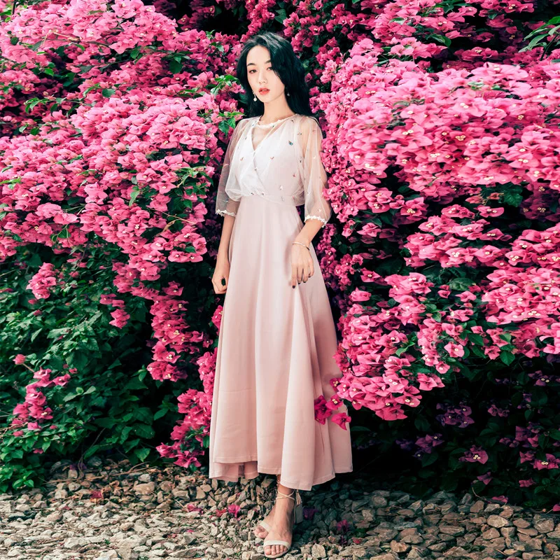 YOSIMI Summer Dress 2019 Maxi Vintage Long Dress for Women Embroidery Pink Half Sleeve O-neck Fairy Female Vestidos Mid-calf
YOSIMI Summer Dress 2019 Maxi Vintage Long Dress for Women Embroidery Pink Half Sleeve O-neck Fairy Female Vestidos Mid-calf
