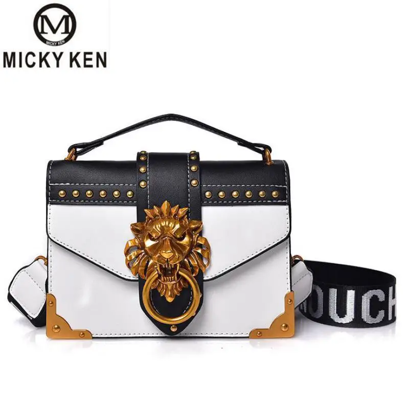 

Fashion Metal Lion Head Mini Small Square Pack Shoulder Bag Crossbody Package Clutch Women Designer Wallet Handbags Bolsos Mujer