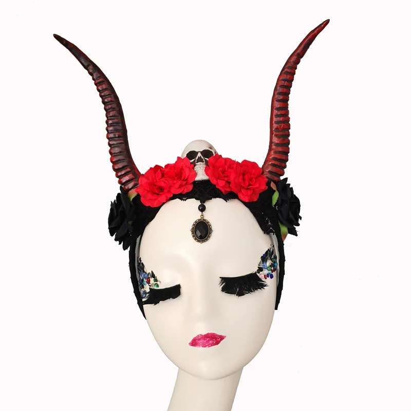 Gothic Antelope Sheep Horn Headband Forest Animal Photography Antler Skull Rose Halloween Headpiece Costumes Steampunk
Gothic Antelope Sheep Horn Headband Forest Animal Photography Antler Skull Rose Halloween Headpiece Costumes Steampunk
