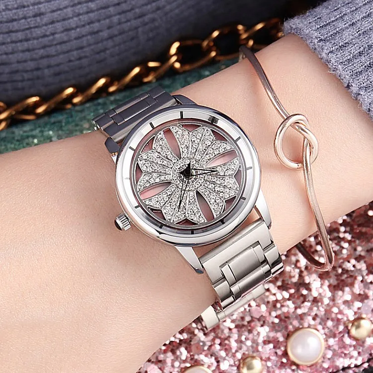2019 New Woman Quartz Watches Ladies Wristwatch Silver watch Female Top Brand Luxury Girl Clock Rotating dial Relogio Feminino
2019 New Woman Quartz Watches Ladies Wristwatch Silver watch Female Top Brand Luxury Girl Clock Rotating dial Relogio Feminino