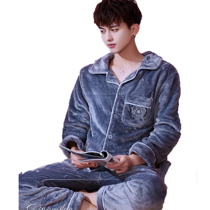 Men's Pajamas Winter Men Pyjama Set Cardigans Long Sleeve Sleepwear For Men Nightwear Thick Warm Coral Fleece Pijama Suit Sets
Men's Pajamas Winter Men Pyjama Set Cardigans Long Sleeve Sleepwear For Men Nightwear Thick Warm Coral Fleece Pijama Suit Sets