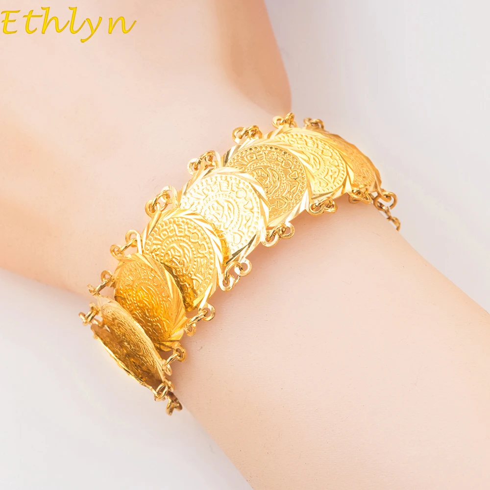 Ethlyn Top quality Men Coin Jewelry bracelet Gold Color Coins Bracelet Men Africa/ Arab/Middle East Jewelry wholesale B45B
Ethlyn Top quality Men Coin Jewelry bracelet Gold Color Coins Bracelet Men Africa/ Arab/Middle East Jewelry wholesale B45B